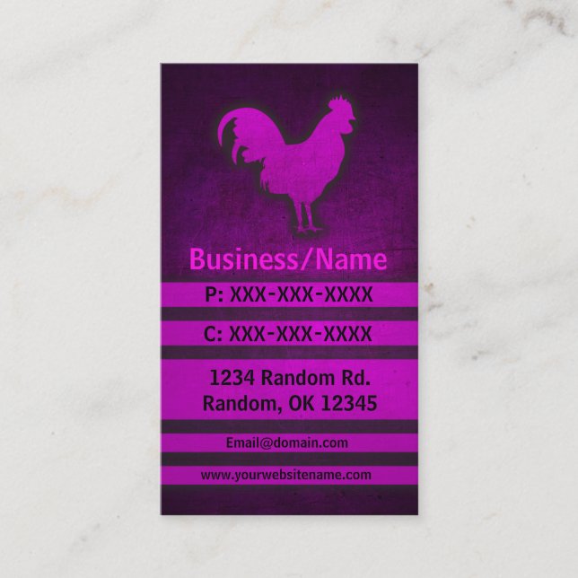Tarjetas de visita de personalizado de pollo de ga (Anverso)