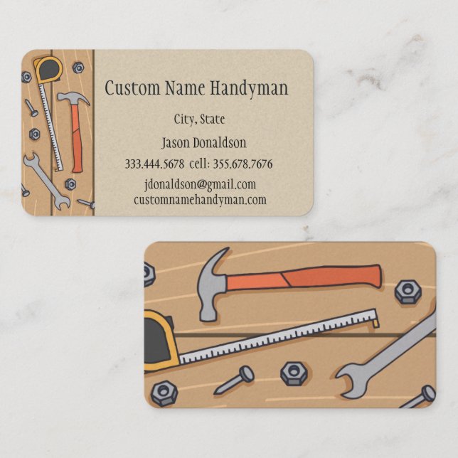 Tarjetas de visita de Personalizado Handyman (Anverso / Reverso)