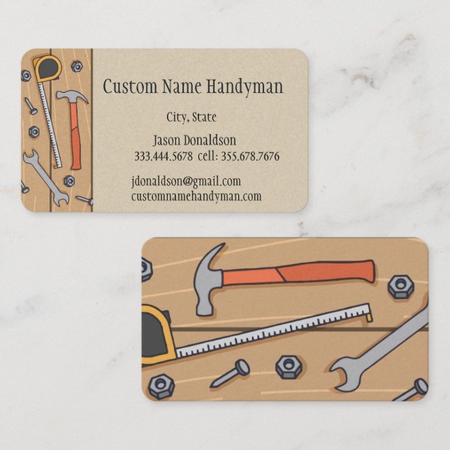 Tarjetas de visita de Personalizado Handyman (Anverso / Reverso)