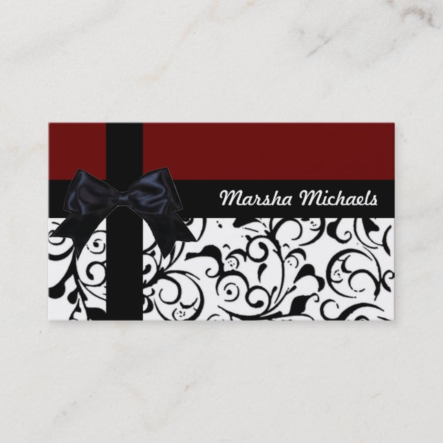 Tarjetas de visita de personalizado maroon white d (Anverso)