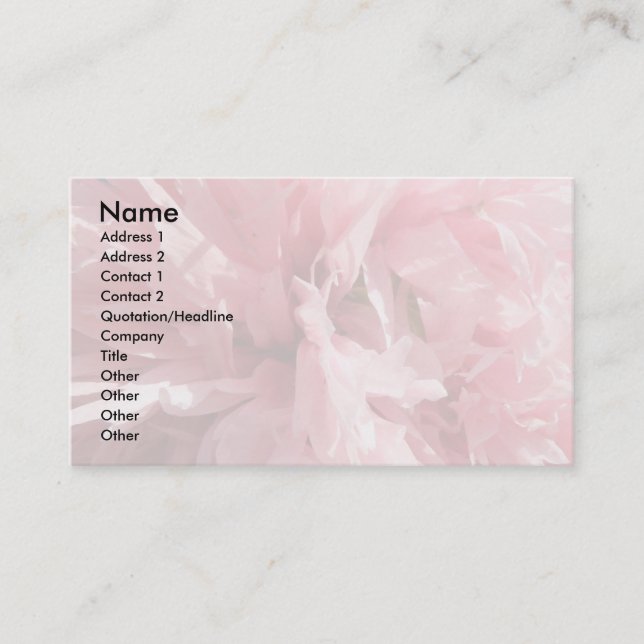 Tarjetas de visita de Personalizado rosa bonito (Anverso)