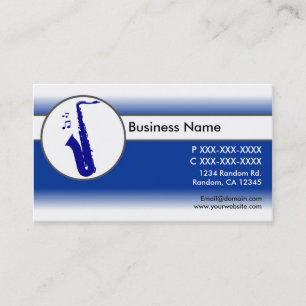 Tarjetas de visita de personalizado saxofónico azu