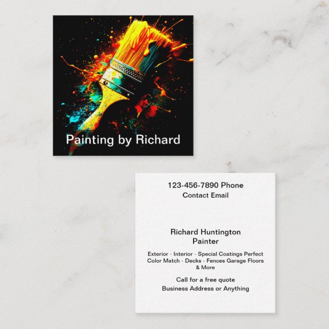 Tarjetas de visita de pintura de la casa más fría (Anverso / Reverso)