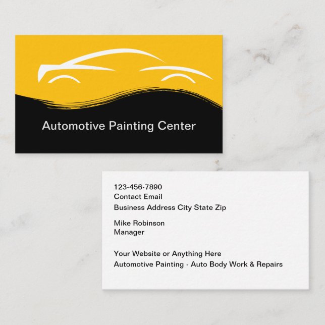 Tarjetas de visita de pintura y colisión para auto (Anverso / Reverso)