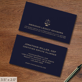 Tarjetas de visita de planificación de bienes