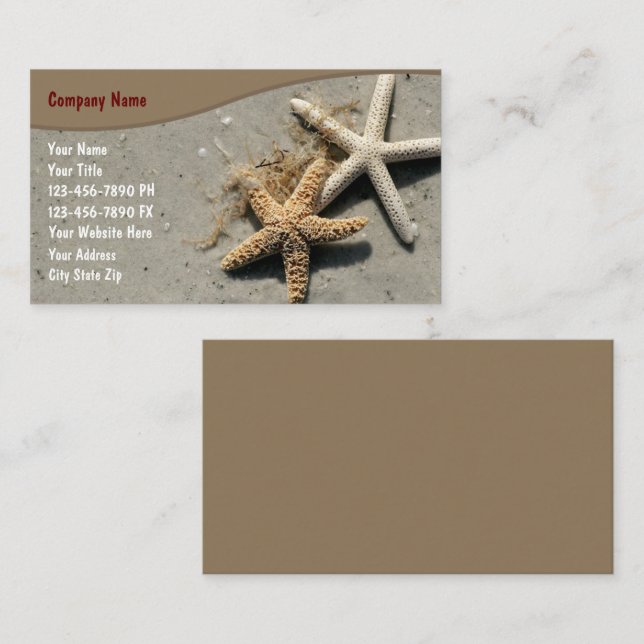 Tarjetas de visita de playa (Anverso / Reverso)