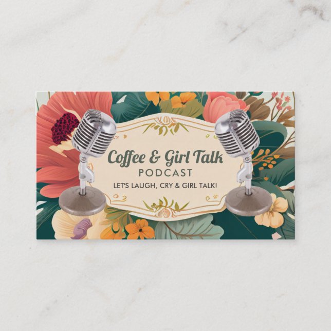 Tarjetas de visita de podcast de personalizable (Anverso)