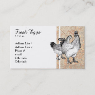 Tarjetas de visita de pollo de época