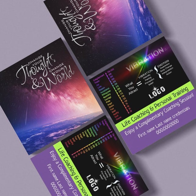 Tarjetas de visita de preparación para la vida (vibration = what you attract)