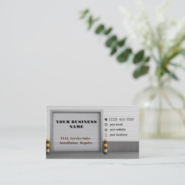 Tarjetas de visita de puertas de garaje (Anverso de pie)