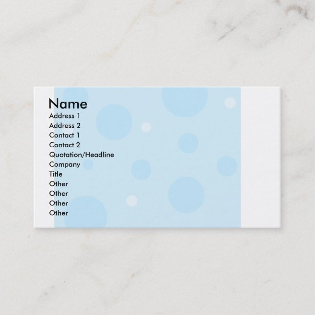 Tarjetas de visita de puntos azules (Anverso)