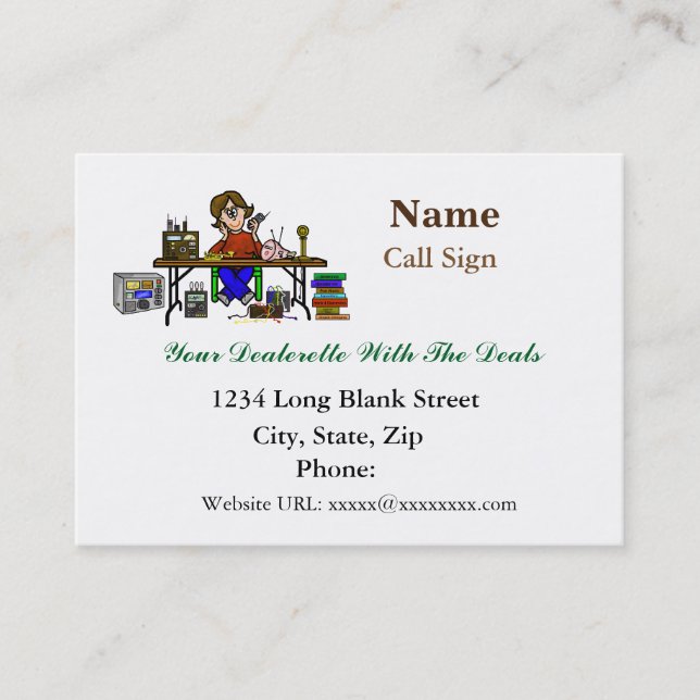 Tarjetas de visita de radio femeninas del vendedor (Anverso)