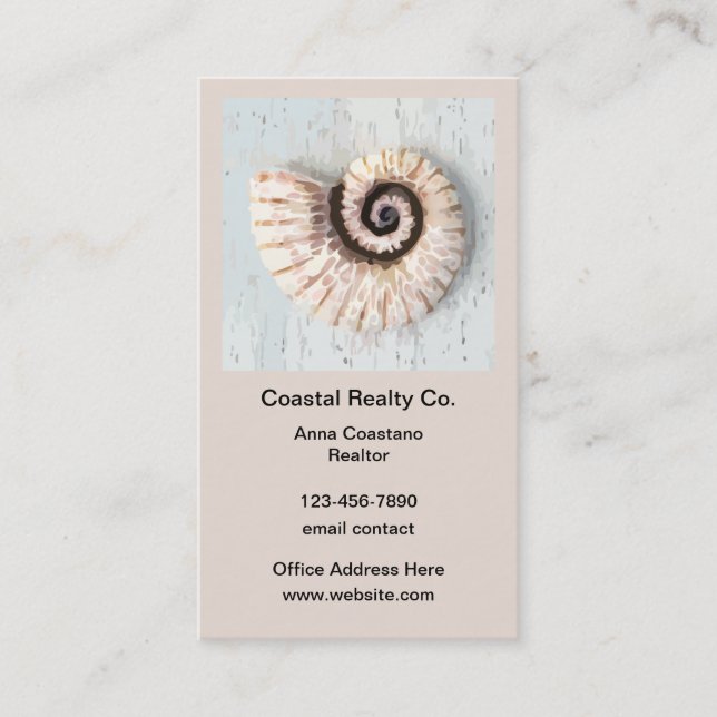 Tarjetas de visita de Realtor de playa costero ver (Anverso)