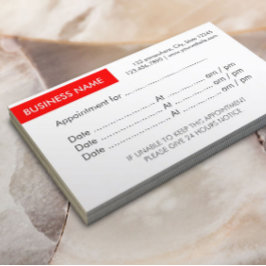 Tarjetas de visita de recordatorio de citas de eti