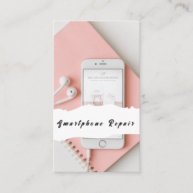 Tarjetas de visita de reparación de teléfono móvil (Anverso)