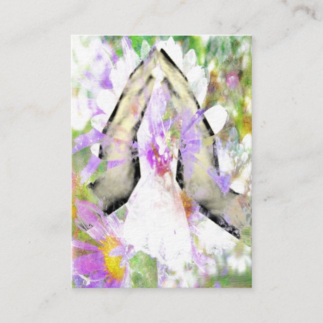 Tarjetas de visita de rogación de las manos del (Anverso)