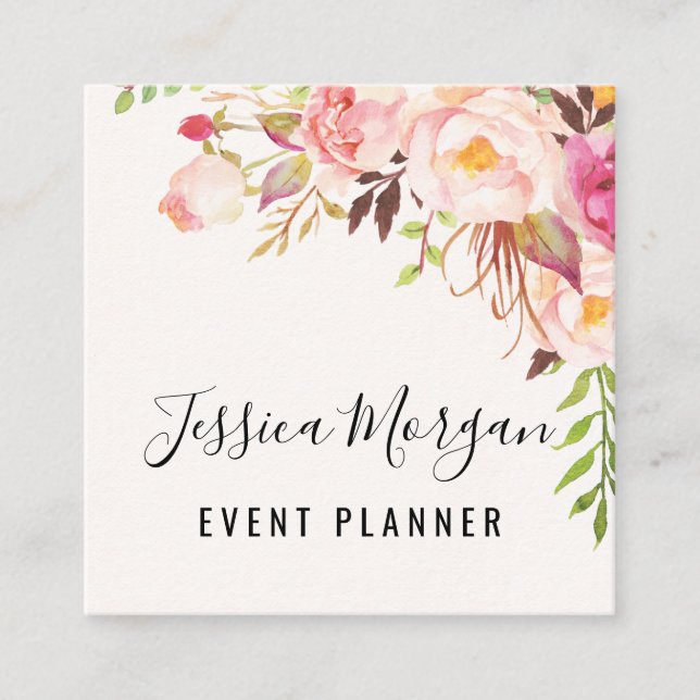 Tarjetas de visita de Rosa antiguo cuadrado (Anverso)