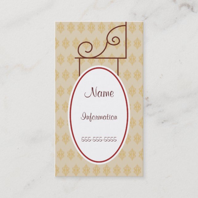 Tarjetas de visita de Rótulo antiguo personalizado (Anverso)