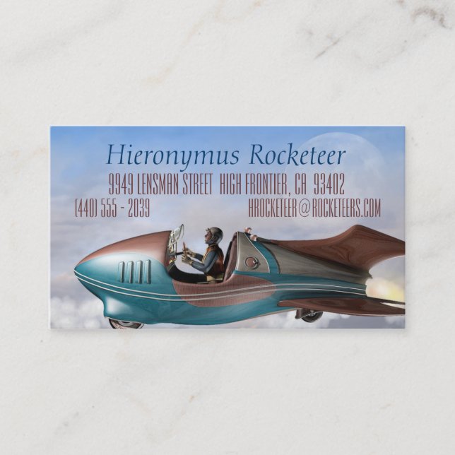 Tarjetas de visita de Sandlark Rocket retro (Anverso)