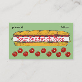 Tarjetas de visita de Sandwich Sub Shop Loyalty Pu