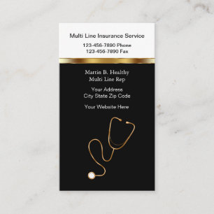 Tarjetas de visita de seguro médico