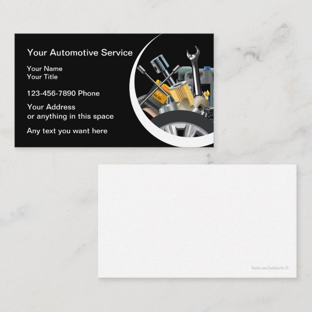 Tarjetas de visita de servicio de automoción local (Anverso / Reverso)