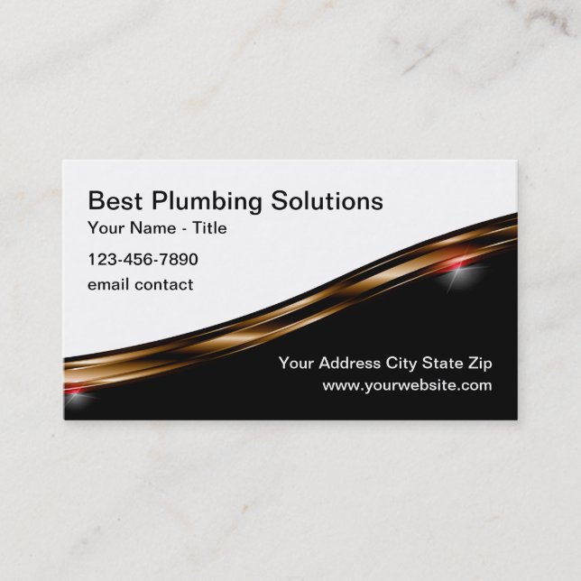 Tarjetas de visita de servicio de fontanería de co (Anverso)