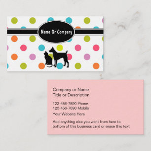 Tarjetas de visita de servicio de mascota