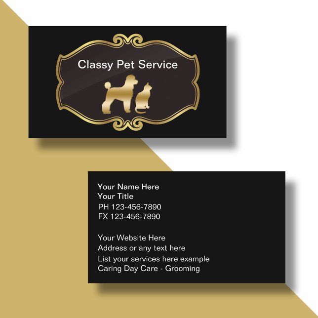Tarjetas de visita de servicio de mascota (Subido por el creador)