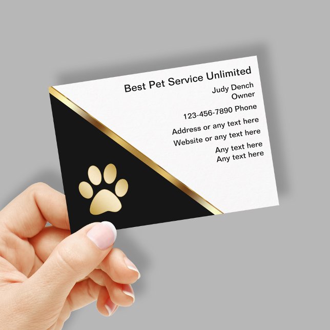 Tarjetas de visita de servicio de Mascota Clásico (Subido por el creador)