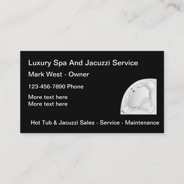 Tarjetas de visita de servicio de spa de baño cali (Anverso)