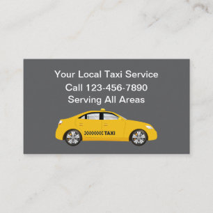 Tarjetas de visita de servicio de taxi amarillo si