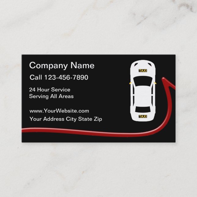 Tarjetas de visita de servicio de taxi de Guay (Anverso)