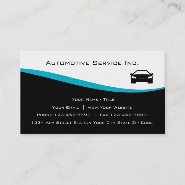 Tarjetas de visita de servicio para automóviles (Anverso)