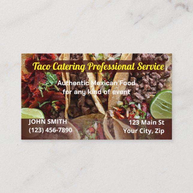 Tarjetas de visita de servicio Taco (Anverso)