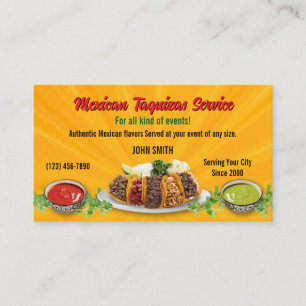 Tarjetas de visita de servicio Taco