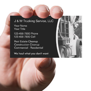 Tarjetas de visita de servicios de Dumpster