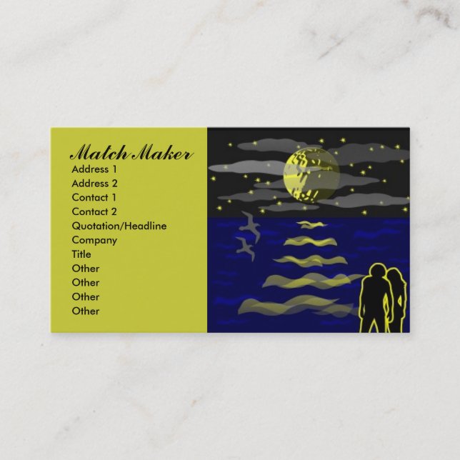 Tarjetas de visita de servicios de la datación (Anverso)