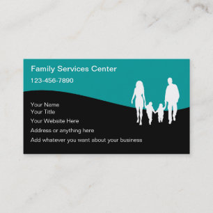 Tarjetas de visita de servicios de la familia