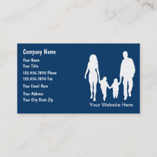 Tarjetas de visita de servicios de la familia