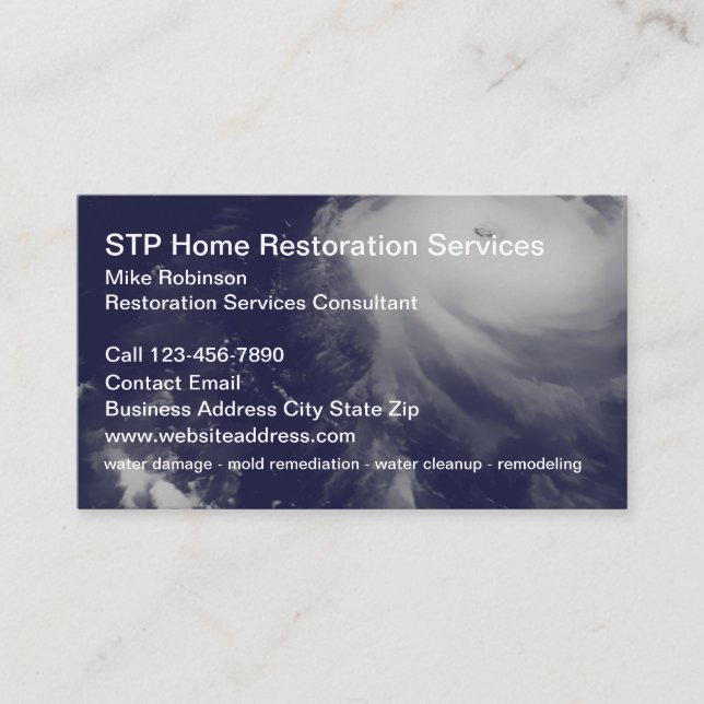 Tarjetas de visita de Servicios de restauración re (Anverso)
