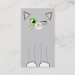 Tarjetas de visita de servicios del mascota gris