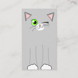 Tarjetas de visita de servicios del mascota gris