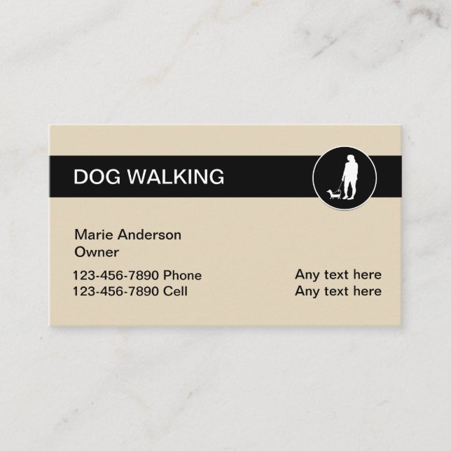 Tarjetas de visita de servicios del perro que (Anverso)