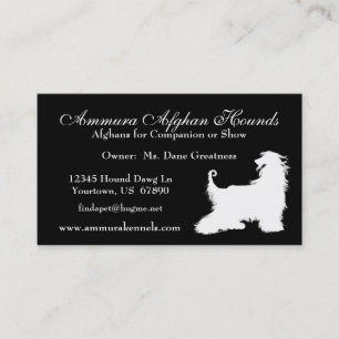 Tarjetas de visita de silueta de hound afgana