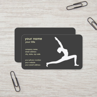 Tarjetas de visita de silueta negra de yoga pose