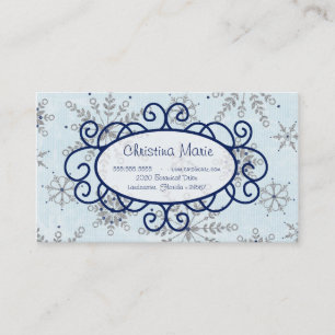 Tarjetas de visita de Snowflakes purpurina