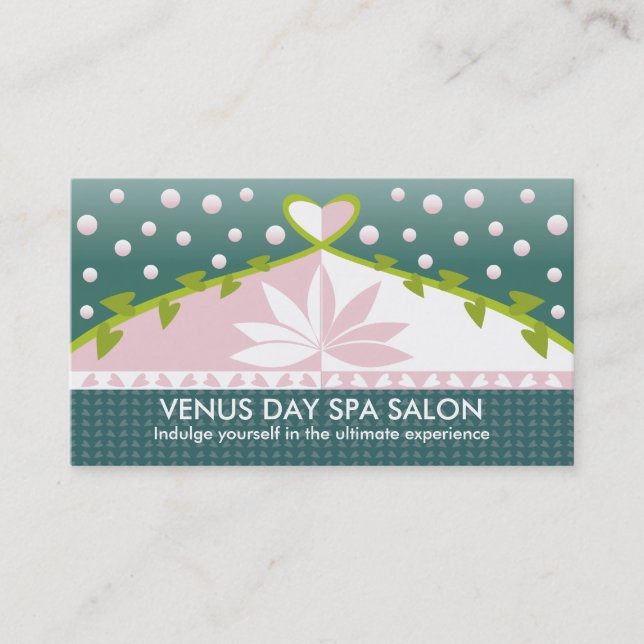 Tarjetas de visita de spa Lotus Day (Anverso)