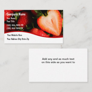 Tarjetas de visita de Strawberries para alimentos