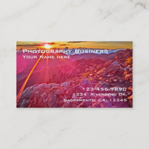 tarjetas de visita de Sunrise para fotografía de p